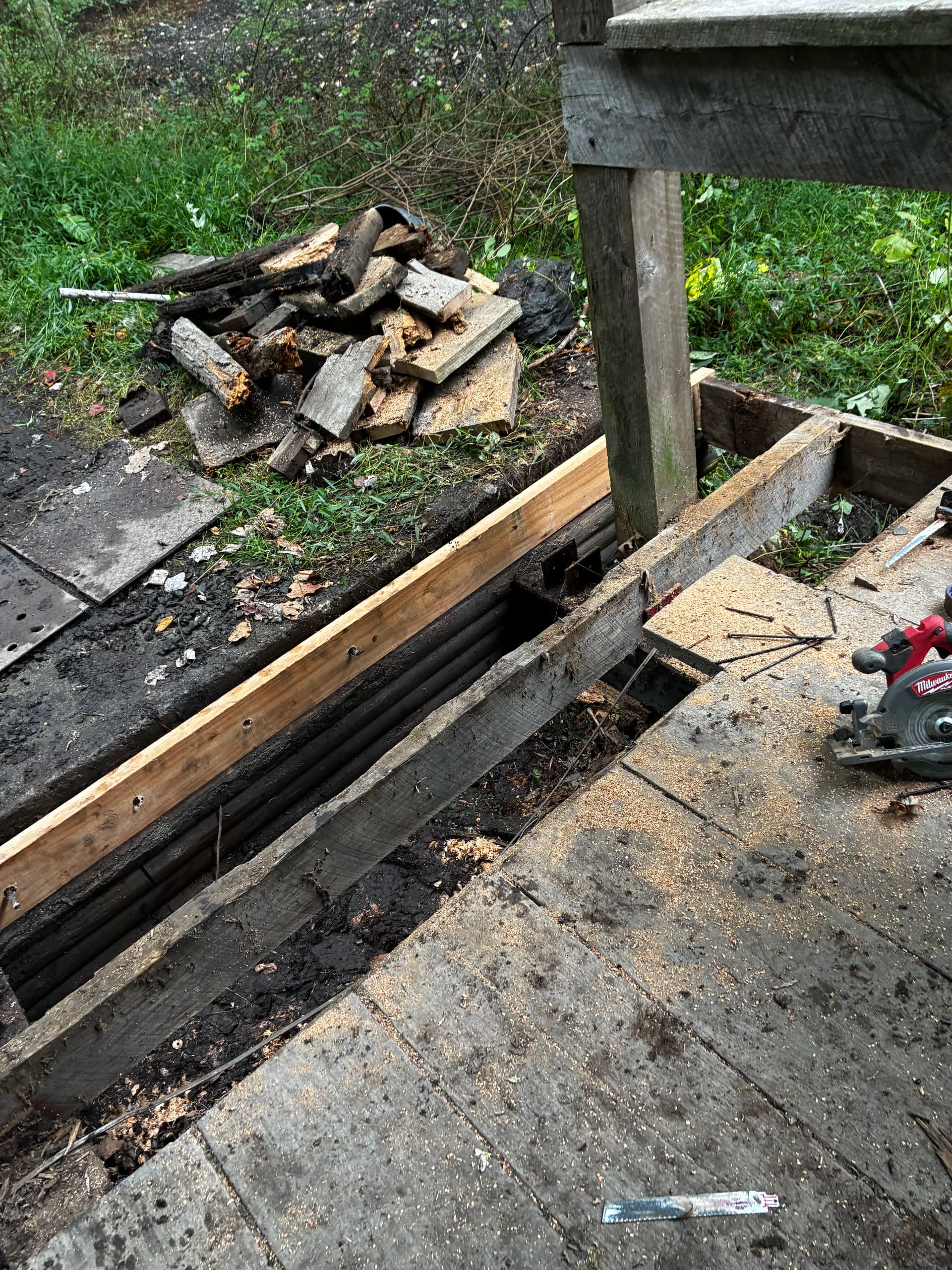 Stream Crossing Bridge Decking Replaced and Ready for the Rebuild